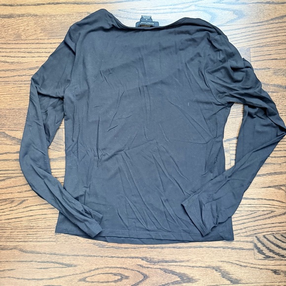 NWT Sanctuary Women’s Black Asymmetrical Long Sleeve Top - size medium - Picture 5 of 9